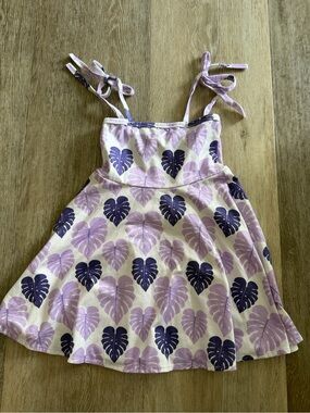 Sweet Honey Hawaii Pink & Purple Monstera Print Dress